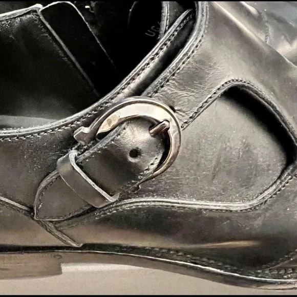 Salvatore Ferragamo Single Monk Strap shoe Black Sz 10.5 - Picture 4 of 7